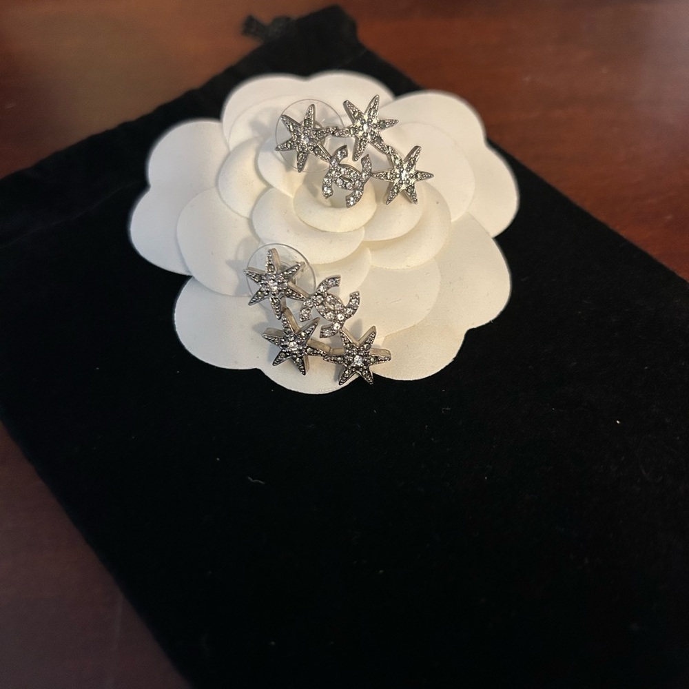 Chanel Strass Star Earrings